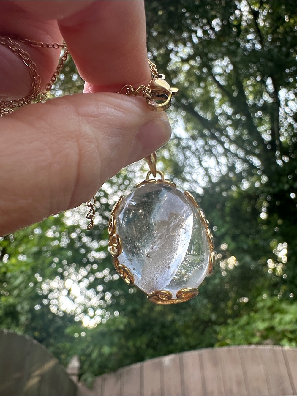 Crystal Quartz Natural Pendant Pool of Light Natural Stone - Picture 4 of 9
